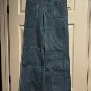 Free People Blue Wide Leg Jeans
